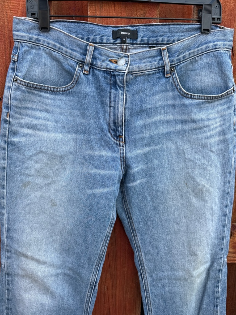 Theory Women's Straight-Leg Jeans in Light Blue Wash Size 29 - Picture 3 of 12